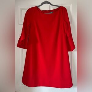 Vince Camuto Red 3/4 Tulip Style Bell Sleeve Dress Size 8 EUC